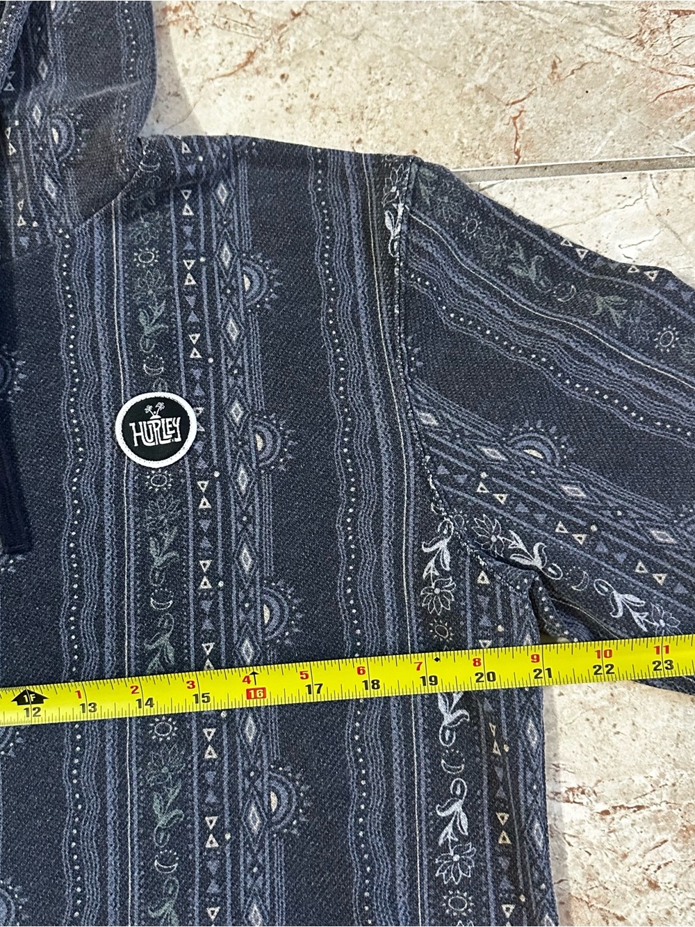 Hurley geometric pullover hoodie in dark navy blue - Picture 5 of 7